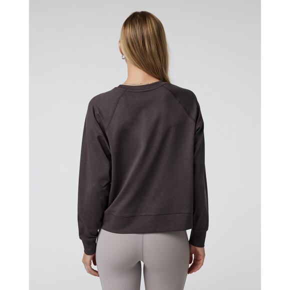 Vuori Halo Crew Brown Women's LARGE DreamKnit Pullover Sangria Heather EUC - Picture 3 of 15